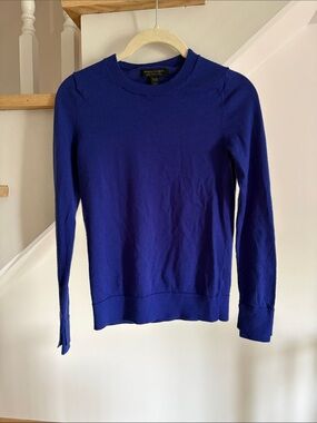 Classic Blue Crewneck Sweater - 100% Merino Wool